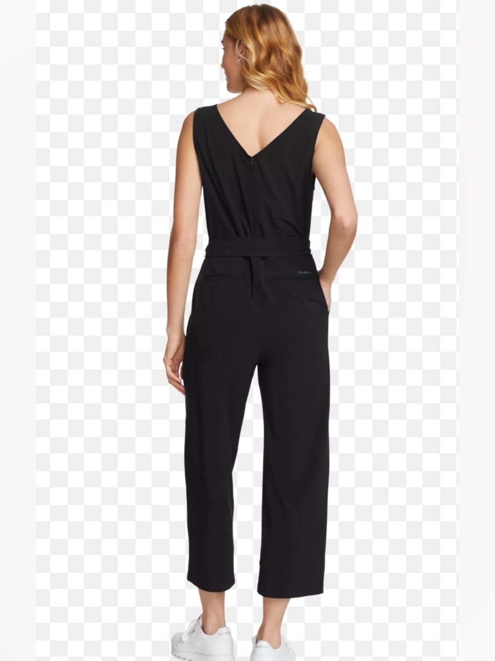Eddie Bauer Black Sleeveless V-Back Jumpsuit small